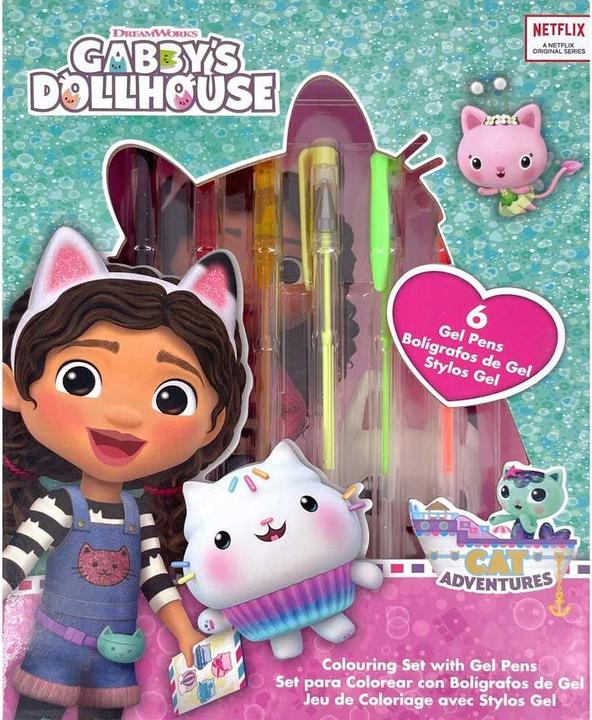 Actual product image Kids Euroswan Gabbys Dollhouse Notizbuch + 6 Gelschreiber Set (Lined, Soft cover)