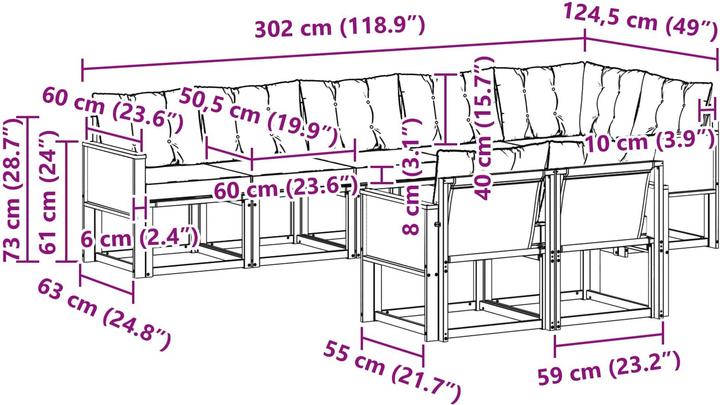 Produktbild vidaXL Outdoor-Sofa