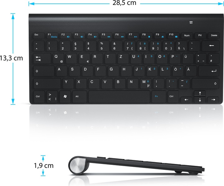 Produktbild Aplic Wireless Tastatur, kabelloses Slim Keyboard 2,4GHz, Windows Tastaturlayout, QWERTZ Layout (DE, Kabellos)