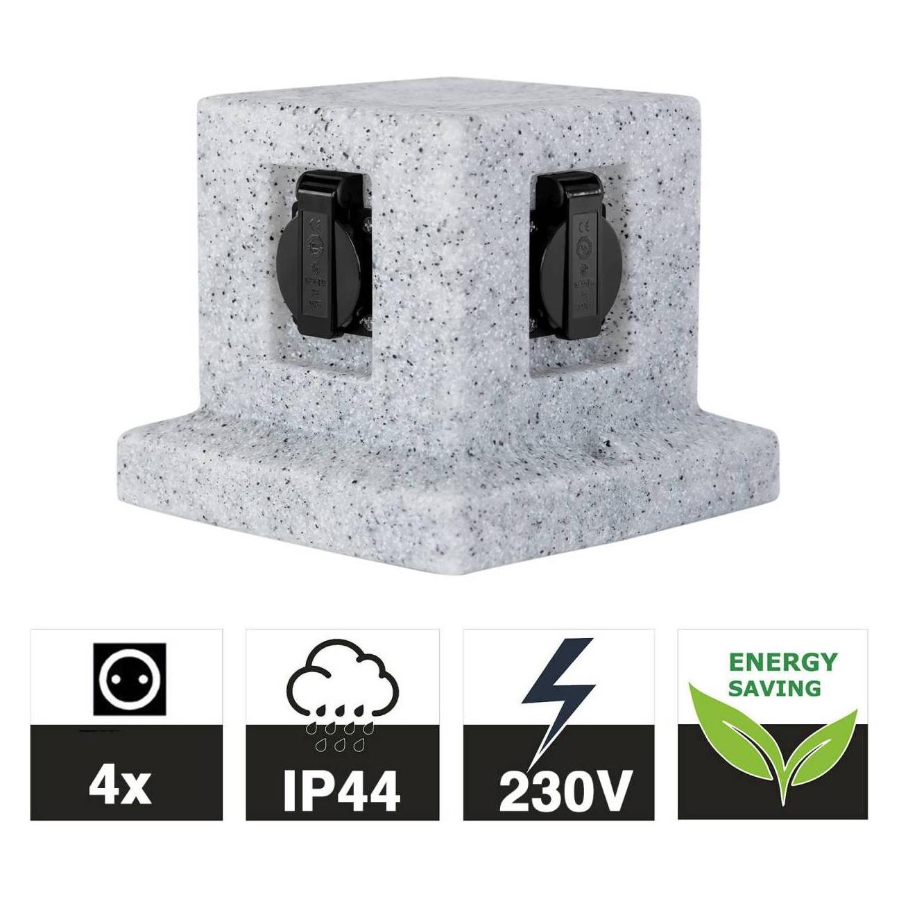 Electrical Socket Column Grafner Stone look socket column with 4 outdoor sockets garden socket ...