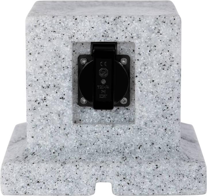 Actual product image Grafner Stone look socket column with 4 outdoor sockets garden socket energy column granite