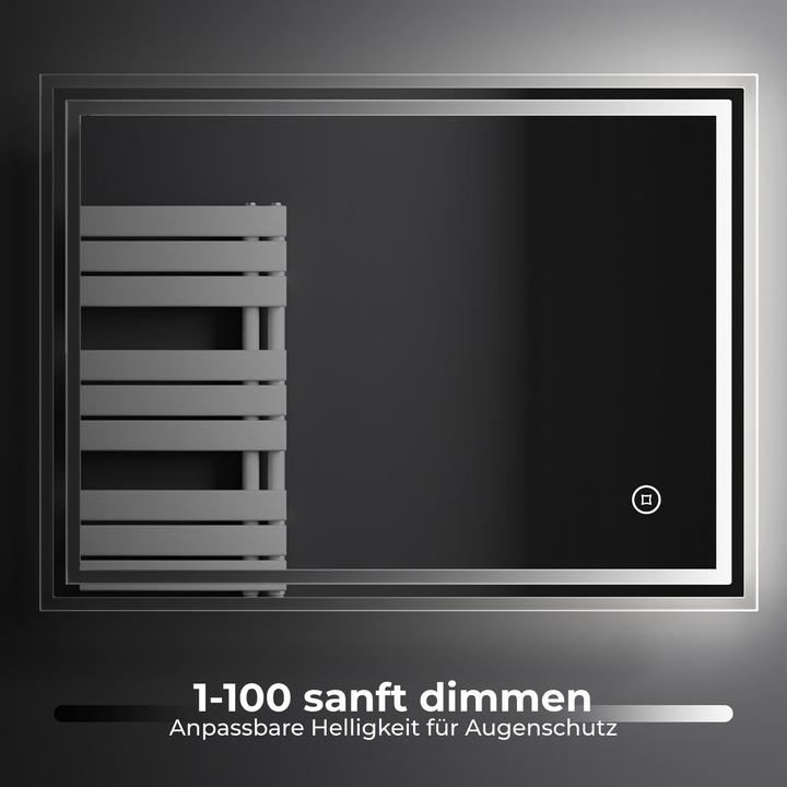 Actual product image Emke Bathroom Mirror With Lighting Φ70cm,Fog-Free, 3 Colour Temperatures (3000K-6500K)&Dimmable (70 cm)