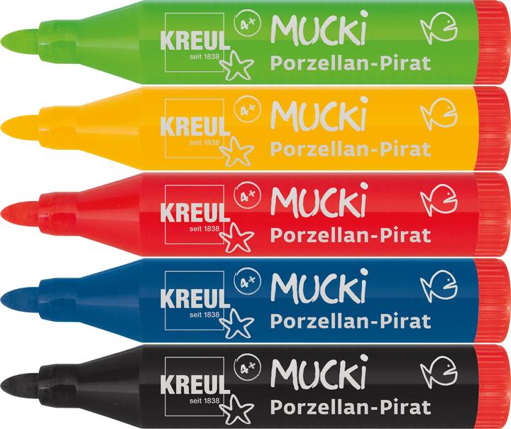 Image du produit Mucki Pirate en porcelaine (Jaune, Bleu, Noir, Green, Red)