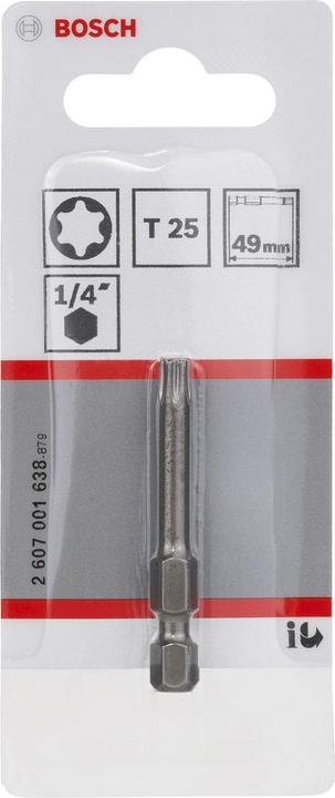 Produktbild Bosch Professional Zubehör Schrauberbit Extra-Hart T25, 49 mm, 1er-Pack (Innensechsrund TX)