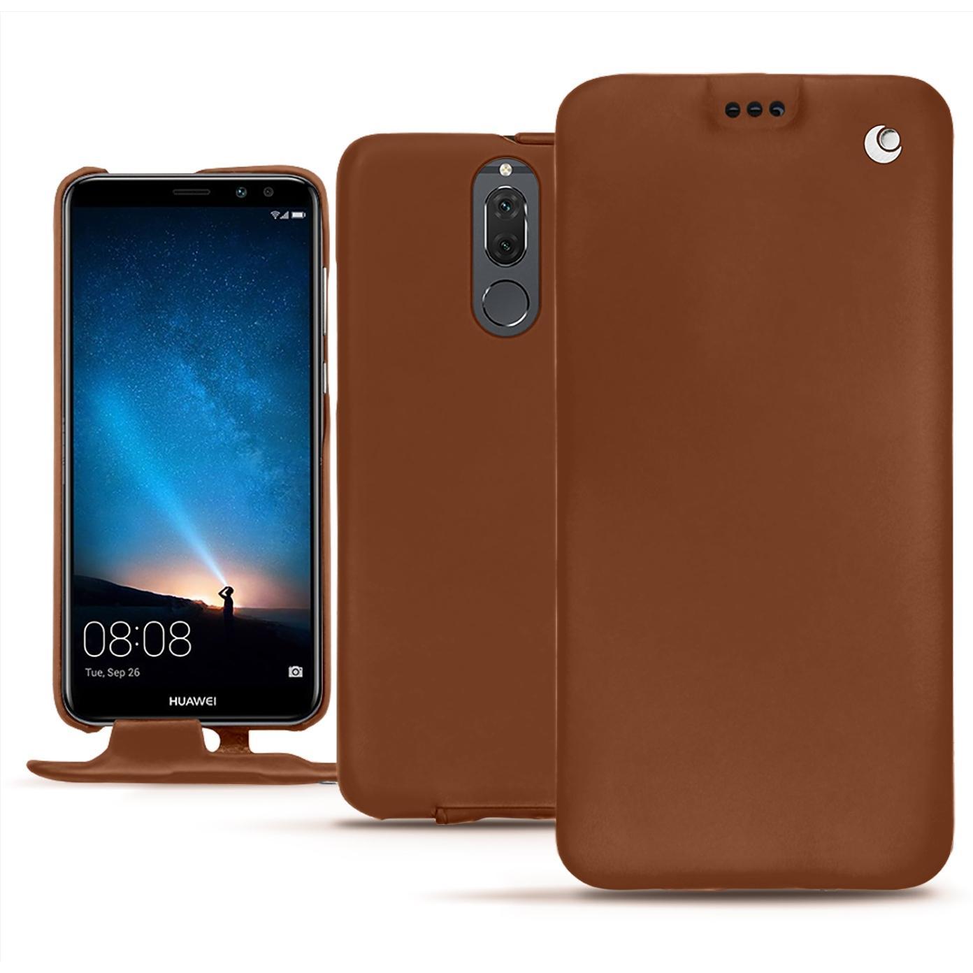 Noreve Lederschutzhülle vertikal (Huawei Mate 10 Lite), Smartphone Hülle, Braun