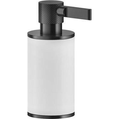Gessi, Seifenspender + Seifenschale, Inciso Stand-Seifenspender, Behälter weiss matt, 58537