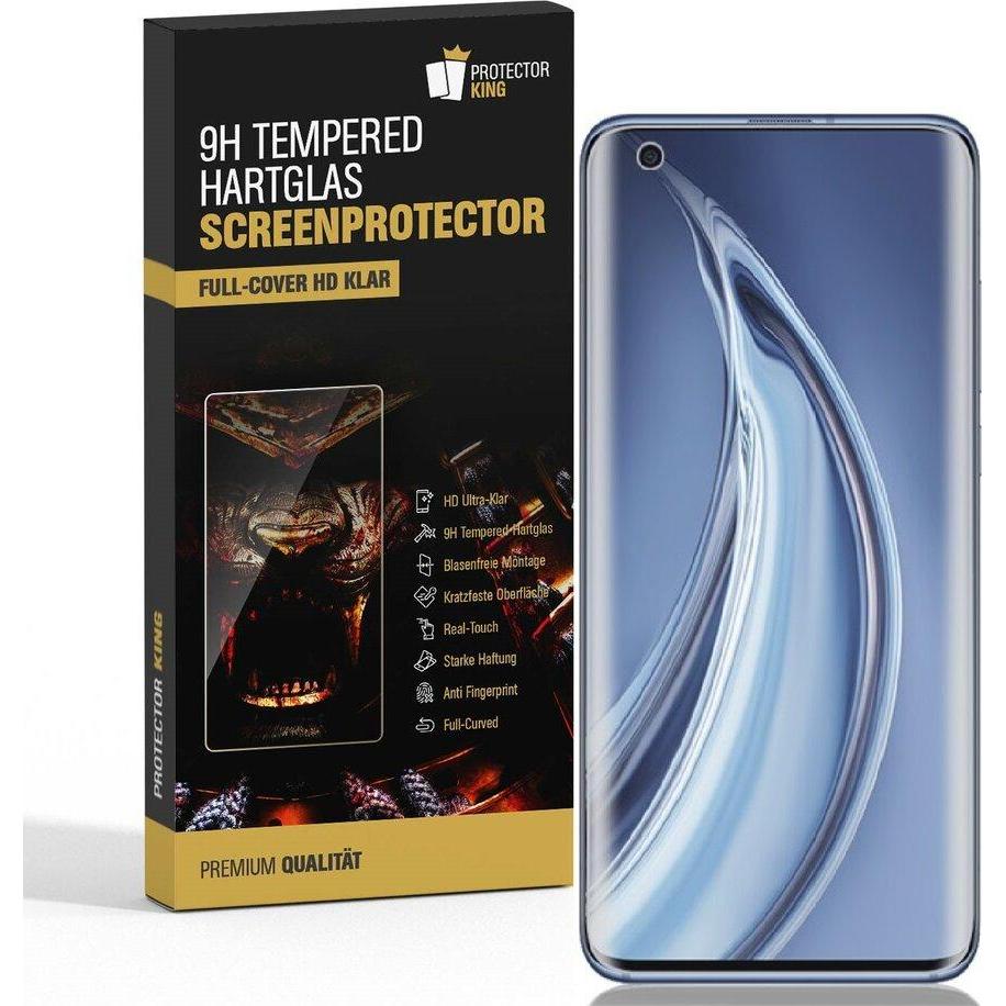 Protectorking 2x echtes Tempered 9H Panzerhartglas 3D KLAR (2 Stück, Xiaomi Mi 10 Pro), Smartphone Schutzfolie