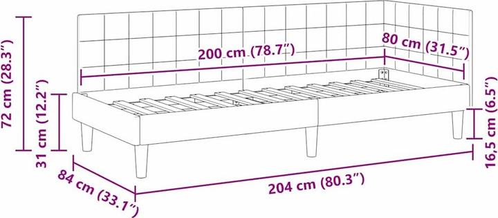 Actual product image vidaXL Bettgestell (90 x 190 cm)