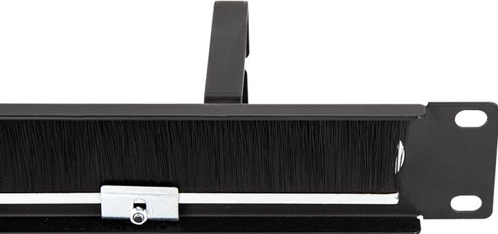 Actual product image LogiLink 19" cable management panel with 4 steel brackets and brush strip, black