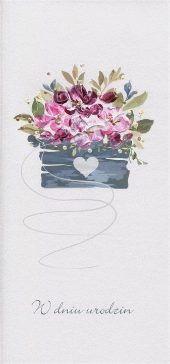 MAK DL US-Geburtstagskarte – Blumen in einer Schachtel (1 pcs.)