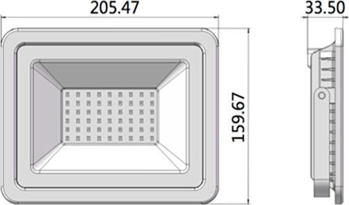 Produktbild Lumina Swiss Slim LED Flutlicht 50W kalt-weiss 6000K (5000 lm, IP65)