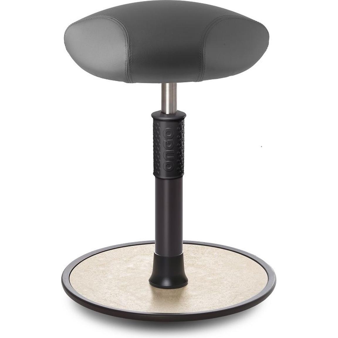Ongo, Bürostuhl, Sitz- Stehhocker Free Regular Triangel skai Kunstleder Grau schwarz /creme