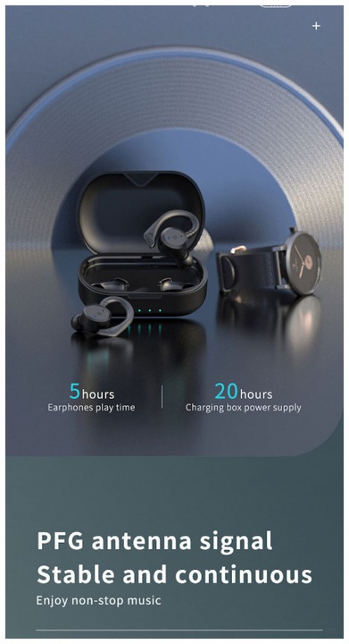 Actual product image Intezze CORE In-ear Bluetooth Handsfree Headphones with Charging Case Black
