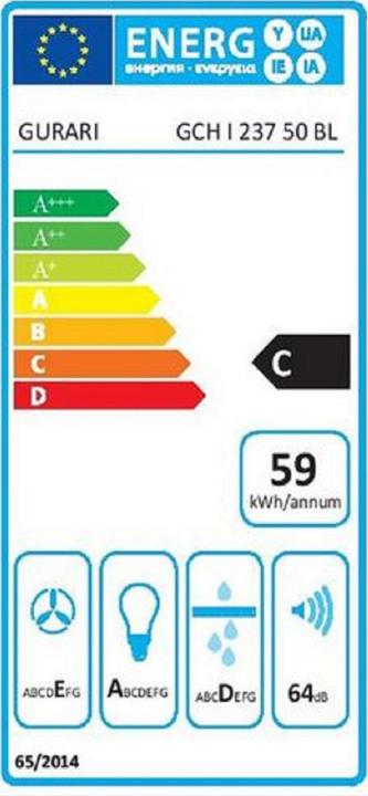 Energie-Label Gurari GCH I 237 50 BL (Inselhaube)