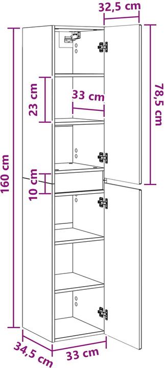 Produktbild vidaXL Aufbewahrungseinheiten (34.50 x 33 x 160 cm)