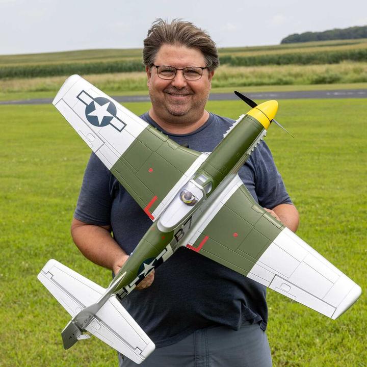 Actual product image E-Flite AVION Mustang P-51D 1000mm EP BNF with AS3X+ and SAFE Select (Warbird)