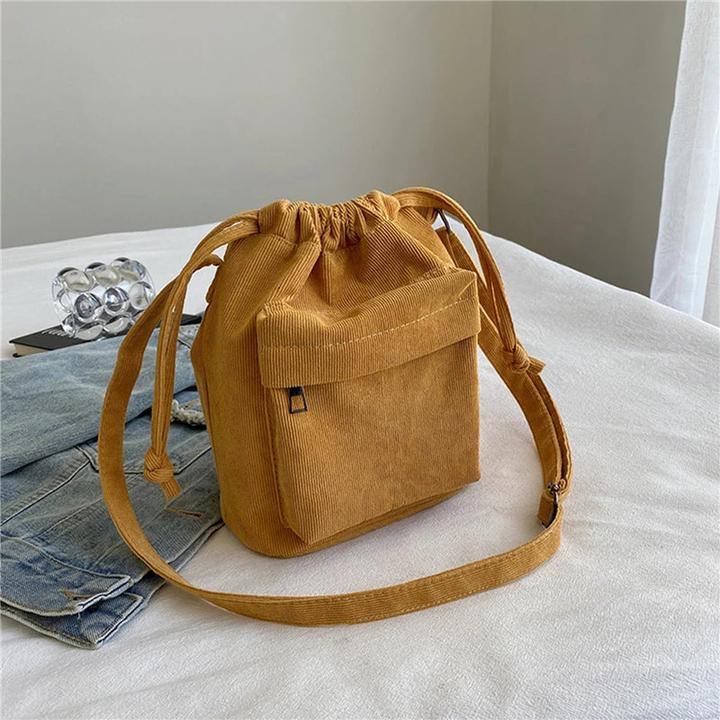 Actual product image Only-Bags.Store Bag Middle Shoulder Bag Drawstring Bucket Bag Casual Light Youth Crossbody Bag