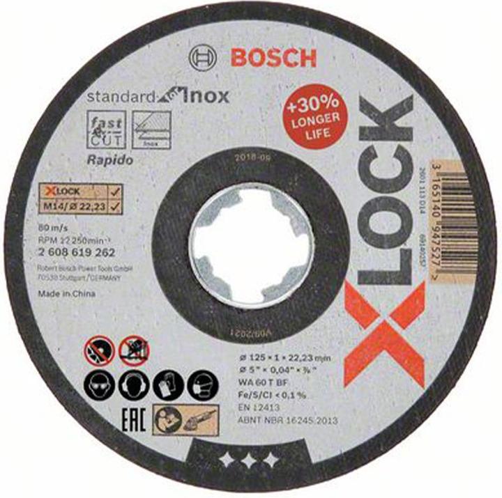 Bosch Professional Zubehör PRO Stainless Steel and Metal X-Lock Trennscheibe, 125 x 1 x 22,23 mm