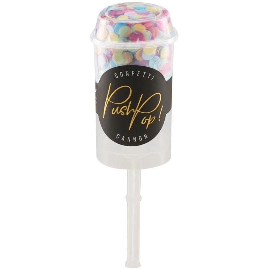Partydeco Konfettikanone Push-Pop Ø 8 mm, 1 Stück, Mehrfarbig