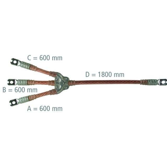 Dehn EKV3+0 95 G VM2J7S3 Dreipolige Erdungs und KurzschlieÃseile, Elektronikzubehör + Gehäuse