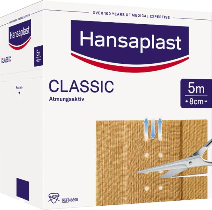 Actual product image Hansaplast Classic 5 m x 8 cm plaster, 1 pc. plaster (1 x)