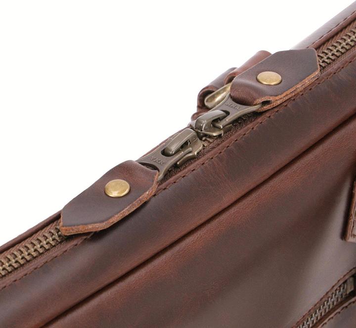 Produktbild Buckle & Seam Leder Laptoptasche Cali Braun / Dot