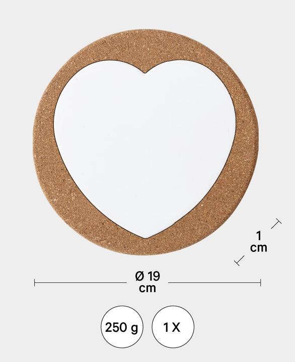 Image du produit I Am Creative Dessous de plat en liège, dessous de poêle et de casserole, coeur, 5 pcs. (5 x, Dessous de poêle)