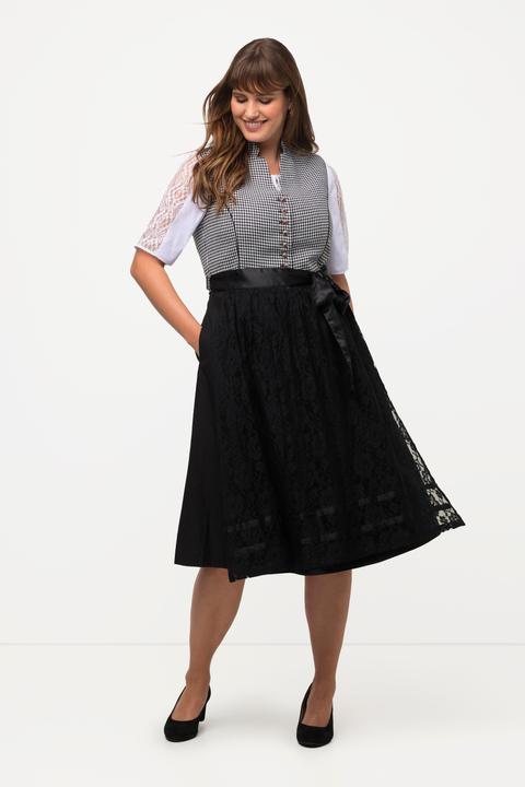 Produktbild Ulla Popken Dirndl, Hahnentrittmuster, V-Ausschnitt, ärmellos (44)