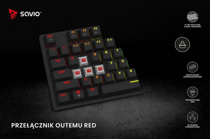 Actual product image Savio Savgk-Tempest X2 Red (Eng. Int., Cable)