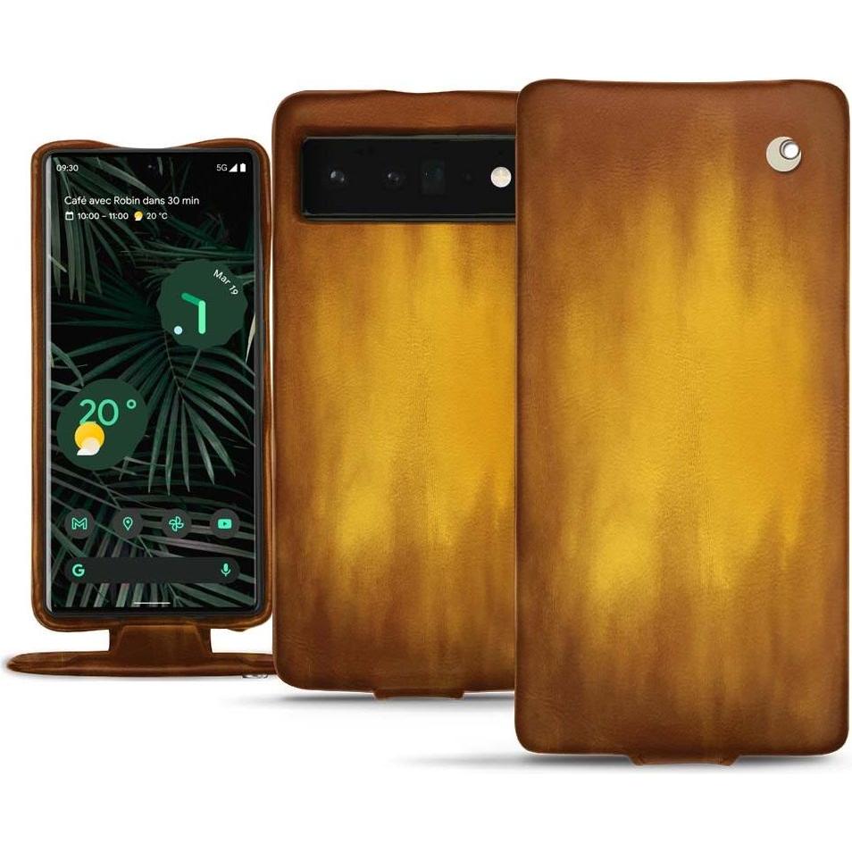 Noreve Lederschutzhülle vertikal (Google Pixel 6 Pro), Smartphone Hülle, Gold