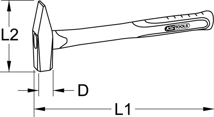 Actual product image KS Tools fitter's hammer (590 g)