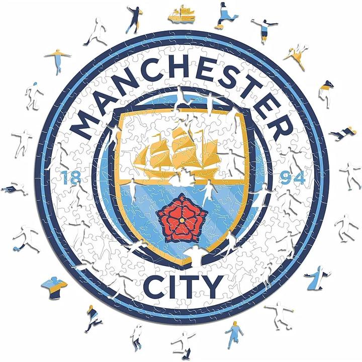 Actual product image Iconic Man City FC - Logo - Wooden Puzzle Size S (150 pieces) (150 pieces)