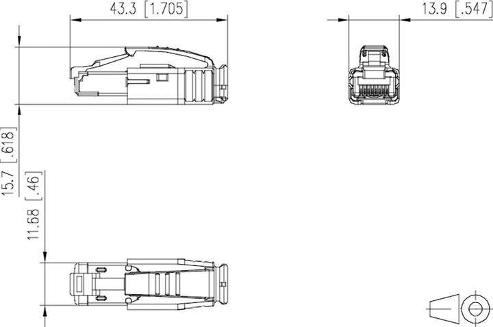 Image du produit Metz Connect 1401505012-E Rj-45 Noir Connecteur de fils (CAT6a)