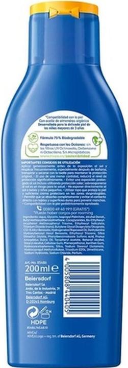 Actual product image NIVEA SUN NIÑOS protector hidratante waterproof SPF50+ 200 ml (Suntan cream, SPF 50, 200 ml)