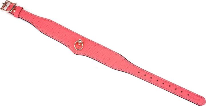 Produktbild Liebe Seele Angel's Kiss Leder Halsband im Straussenleder-Look mit Leine "O-Ring"