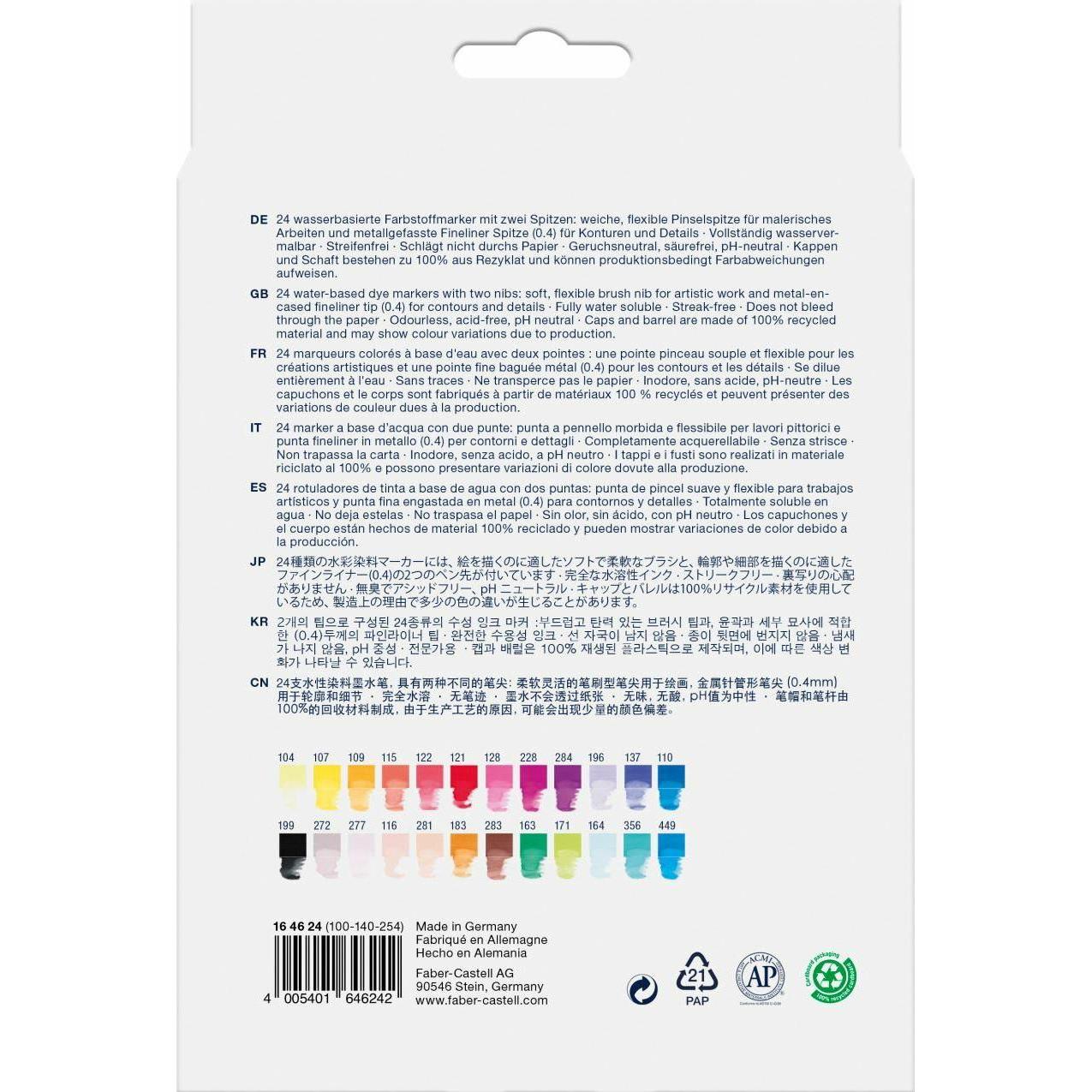 Thumbnail - Faber-Castell, Marker, GOFA AQUA DUAL MARKER - Farbstoffmarker (Assortiert, 0.40 mm, 24 x)