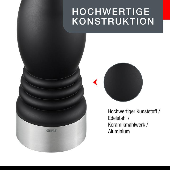 Produktbild GEFU Salz- oder Pfeffermühle FLAVIO L, schwarz (Pfeffer, Salz)