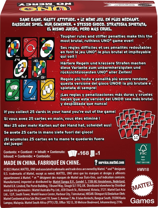 Produktbild Mattel Games Uno No Mercy (Englisch)