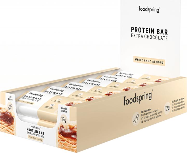 Foodspring Protein Bar (Cioccolato bianco alla mandorla, 1 pz., 540 g)