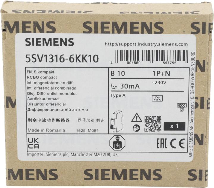 Produktbild Siemens RCCB Type A 40A 1+N-pole 30mA 230V 2mW