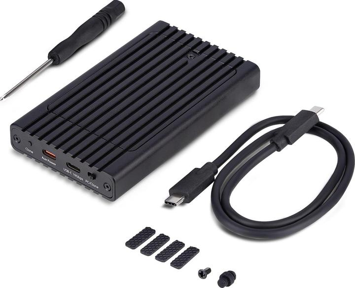 Produktbild StarTech .com 2M2DC-NVME-ENCLOSURE, SSD-Gehäuse, M.2, M.2, 10 Gbit/s, USB Anschluss, Schwarz (M.2)