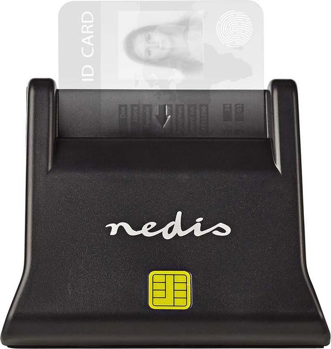 Nedis RDRU2SM3BK Intelligenter Kartenleser, Schwarz, USB 2.0 (USB 2.0)