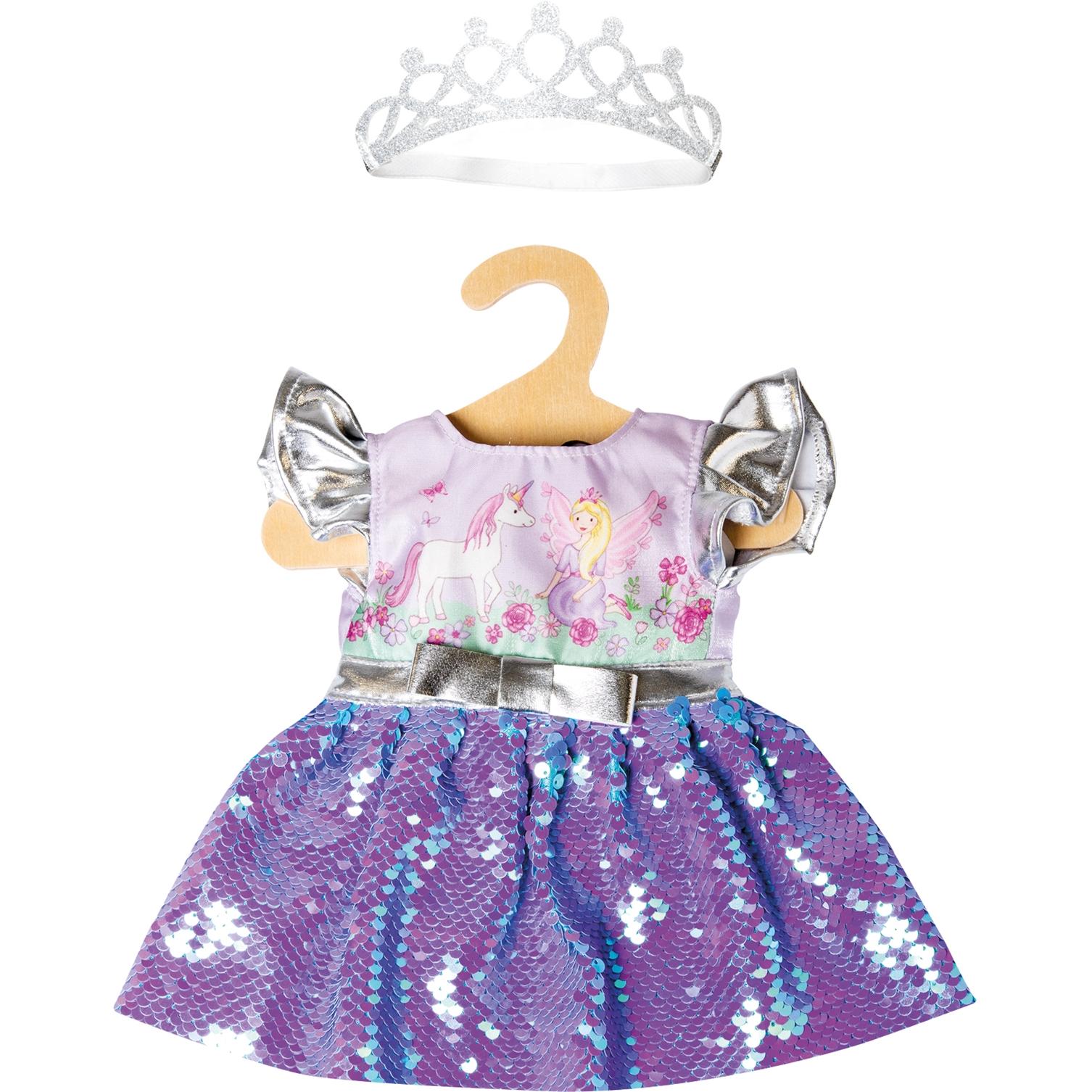 Heless Puppenkleid Fee und Einhorn mit Pailletten und Krone