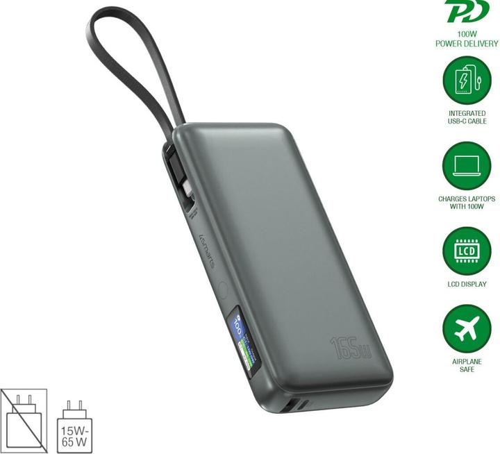 Produktbild 4smarts Powerbank USB-C Kabel 20000mAh (20000 mAh, 165 W, 74 Wh)