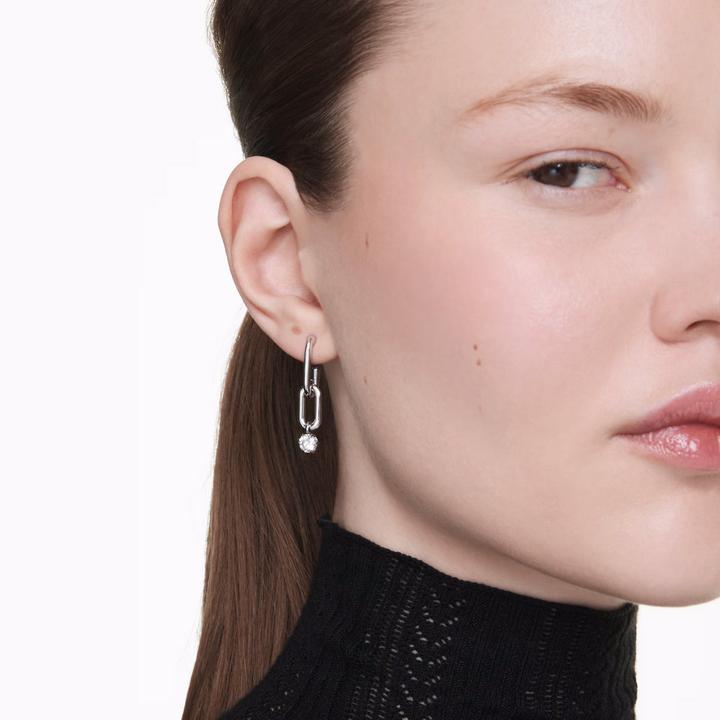 Produktbild Swarovski Constella Drop Ohrhänger Rundschliff Weiss Rhodiniert (Swarovski Metall)