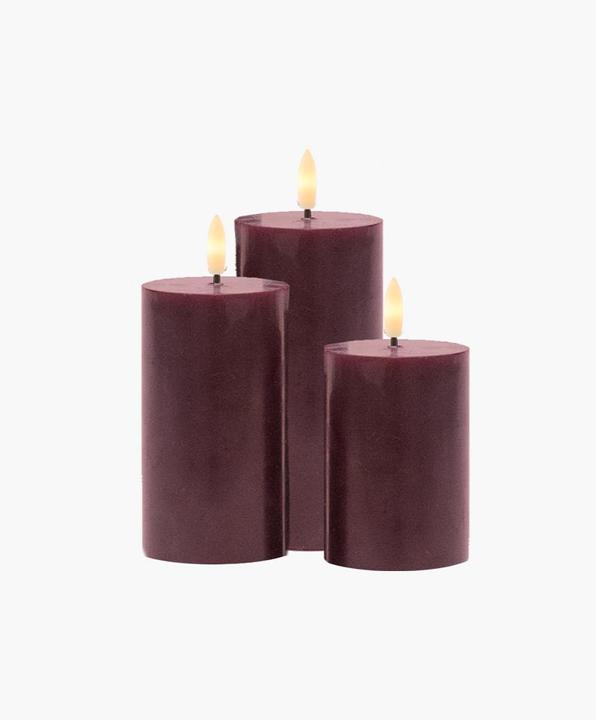Produktbild Sirius LED-Kerzen Set Sille, 10/12.5/15cm,Bordeaux,Wiederaufladbar (3 x)