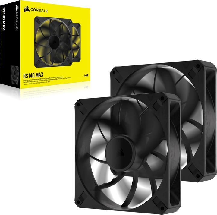 Actual product image Corsair Case Acc Fan RS140 MAX PWM 2x14cm black (140 mm, 2 x)