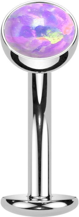 Produktbild Star Piercing Threadless Labret-Stab Banane silber Halbkugel Opal violett (ohne Messing, Titan)