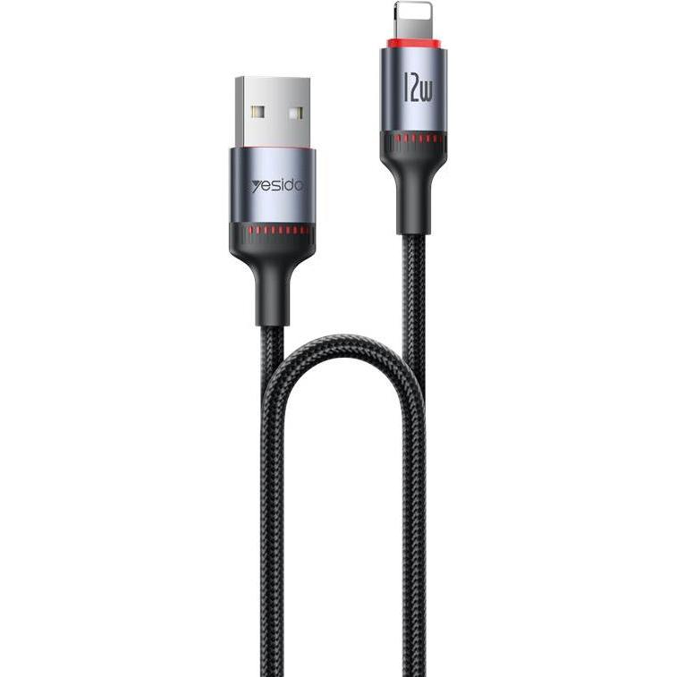 Yesido CABLE CA129L 12W TYPE-C/LIGHTNING 1,2M 2A BLACK (1.20 m, 12 W), Cavo USB