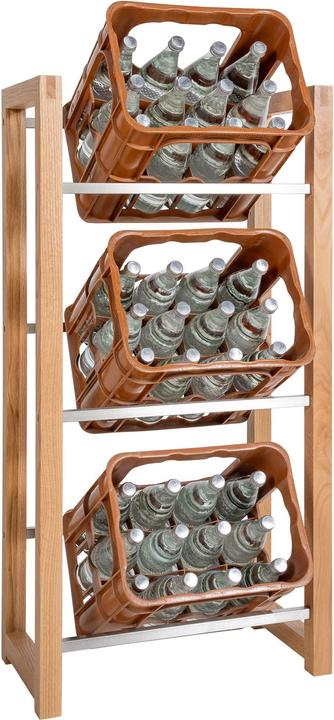 Produktbild CLP 3er Getränkekistenständer Robin, eiche (56 x 32 x 112 cm)